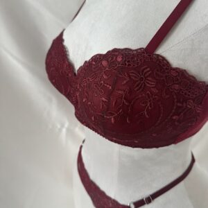 Bordo Dantelli İç Çamaşırı Takımı - Görsel 4