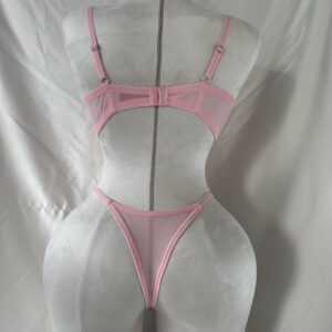 Pembe Çiçek Nakışlı İç Çamaşırı Takımı - Görsel 2